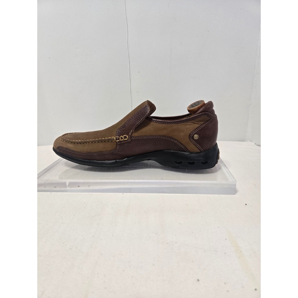 Cole Haan Mens Brown Leather Nubuck Slip On Loafers Moc Toe Shoes C05391